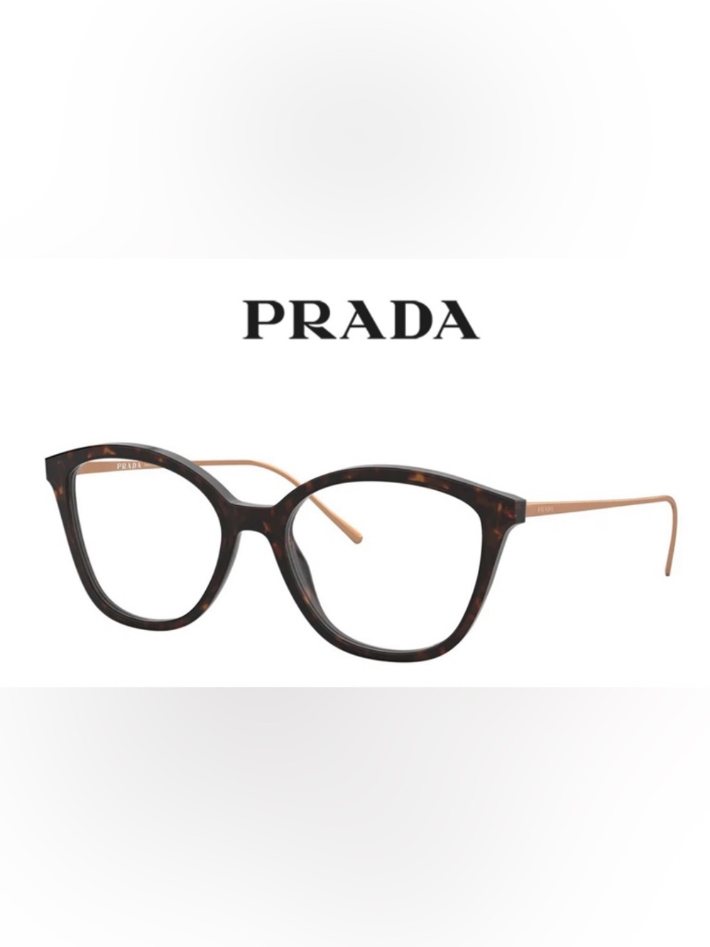 Prada Women's Tortoiseshell Acetate Glasses with Gold Temples
